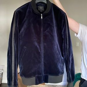 J Crew Ludlow Velvet Bomber Jacket in Navy